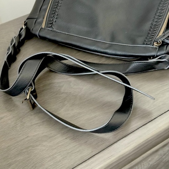 Black Faux Leather Crossbody Bag - Picture 9 of 12